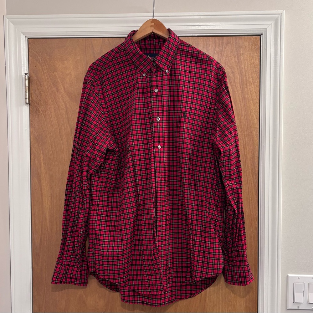 Men's Ralph Lauren Red Plaid Button-Down Shirt